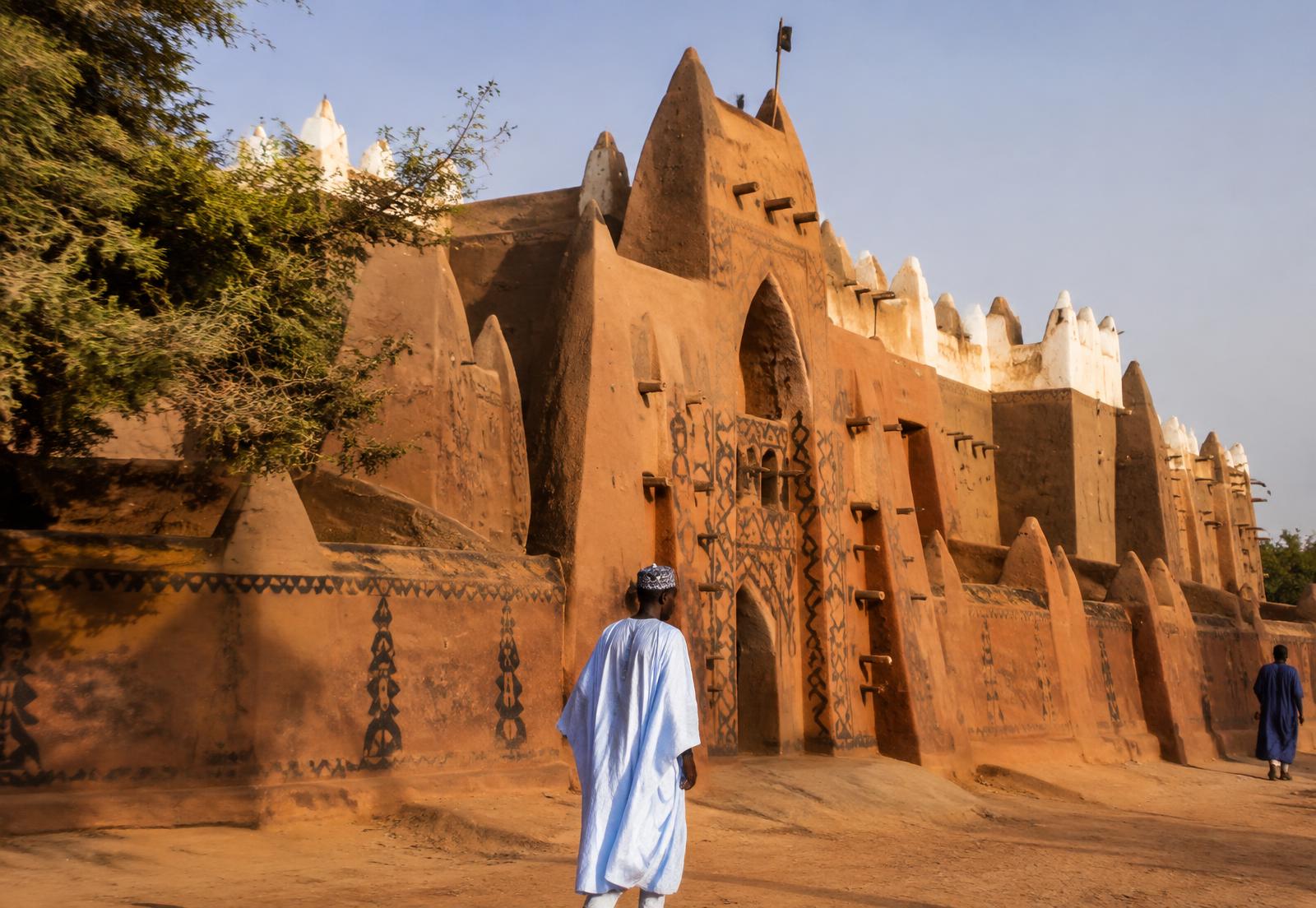 Decorated earthen walls of a traditional palace in Zaria